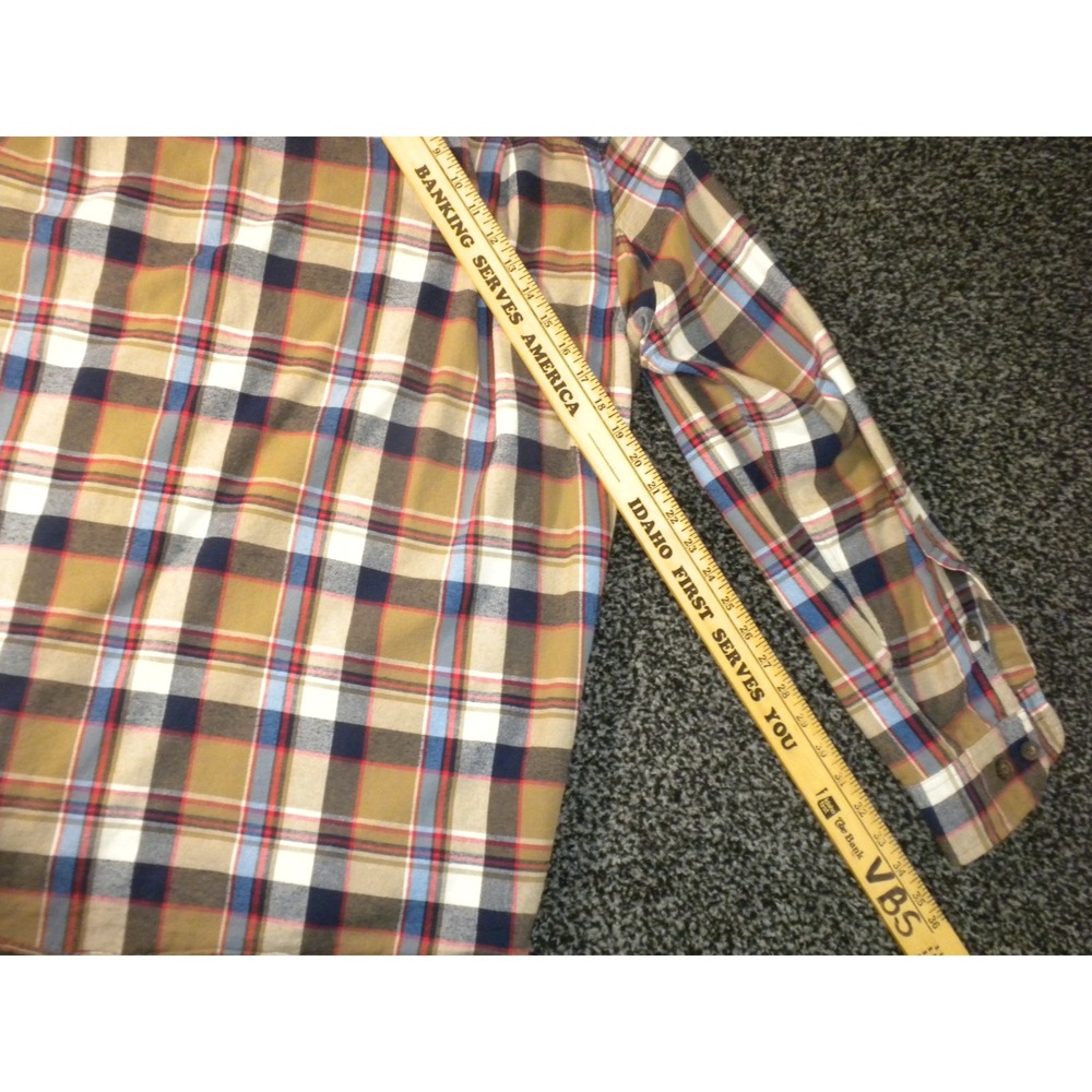 Duluth Shirt Mens XL Brown Blue Plaid Free Swingin Flannel Slim Fit Button 64507 - Picture 10 of 10